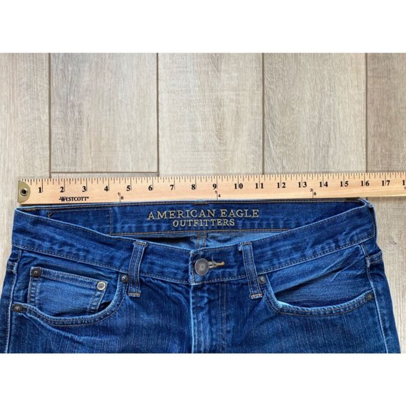 American Eagle Outfitters Original Straight Denim Jeans Mens 30 x 29 Dark Wash - Picture 7 of 7